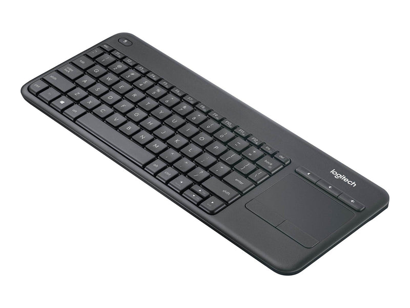 Logitech K400 Plus Ergonomic Wireless Touch - Tastatur - Belgien - Schwarz
