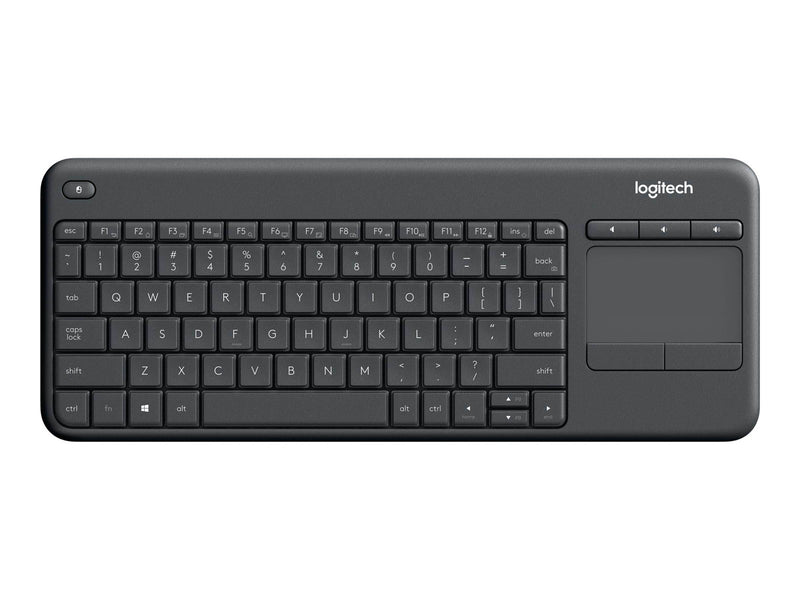Logitech K400 Plus Ergonomic Wireless Touch - Tastatur - Belgien - Schwarz