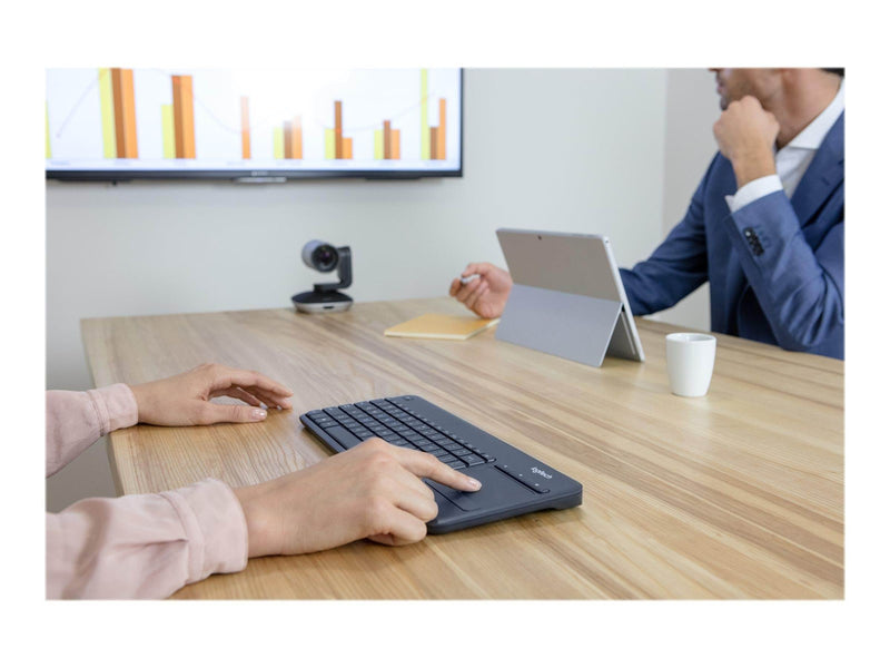 Logitech K400 Plus Ergonomic Wireless Touch - Tastatur - Belgien - Schwarz