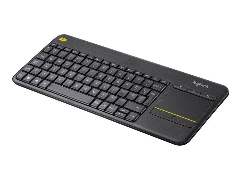 Logitech K400 Plus Ergonomic Wireless Touch - Tastatur - Belgien - Schwarz