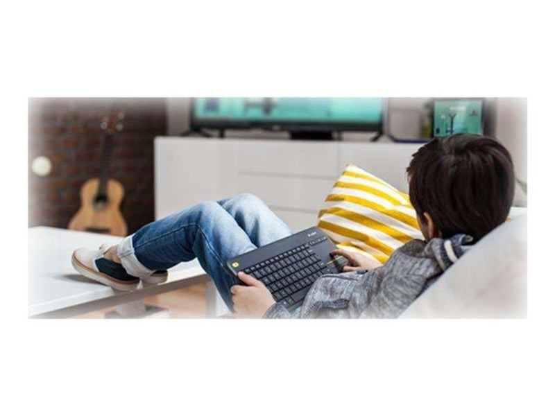 Logitech K400 Plus Ergonomic Wireless Touch - Tastatur - Deutsch - Schwarz