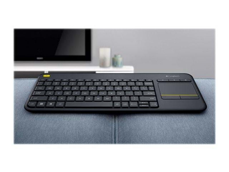 Logitech K400 Plus Ergonomic Wireless Touch - Tastatur - Deutsch - Schwarz