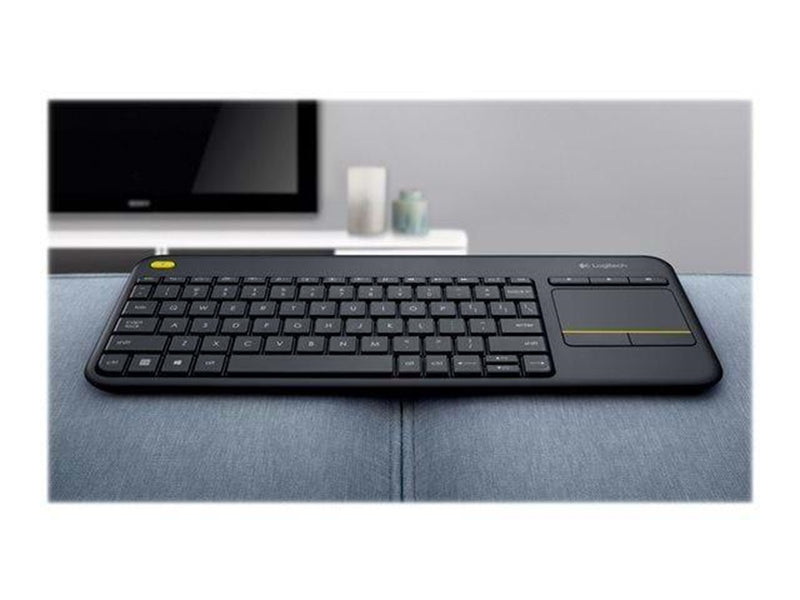 Logitech K400 Plus Ergonomic Wireless Touch - Tastatur - Englisch (US) - Schwarz