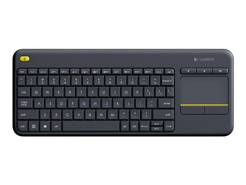 Logitech K400 Plus Ergonomic Wireless Touch - Tastatur - Französisch - Schwarz