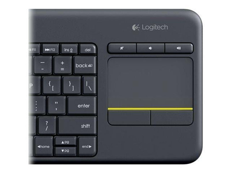 Logitech K400 Plus Ergonomic Wireless Touch - Tastatur - Französisch - Schwarz