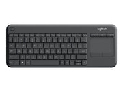 Logitech K400 Plus Ergonomic Wireless Touch - Tastatur - Tschechisch - Schwarz