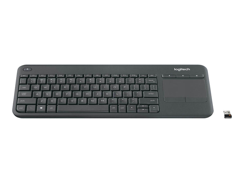 Logitech K400 Plus Ergonomic Wireless Touch - Tastatur - Tschechisch - Schwarz