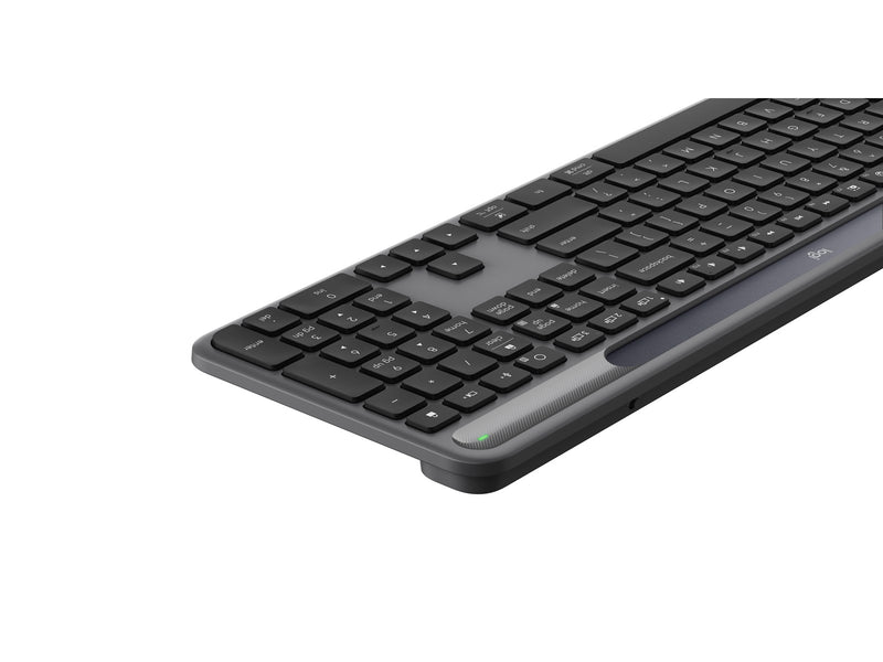Logitech K980 Signature Slim Solar+ Wireless - Tastatur - Full-Size - Englisch (US) - Grau