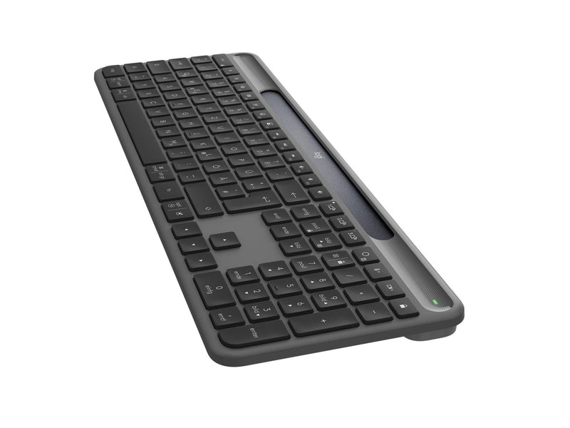 Logitech K980 Signature Slim Solar+ for Business - Tastatur - Full-Size - Deutsch - Grau