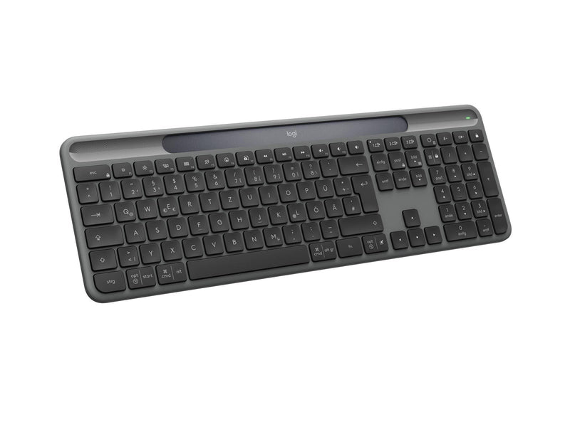 Logitech K980 Signature Slim Solar+ for Business - Tastatur - Full-Size - Deutsch - Grau