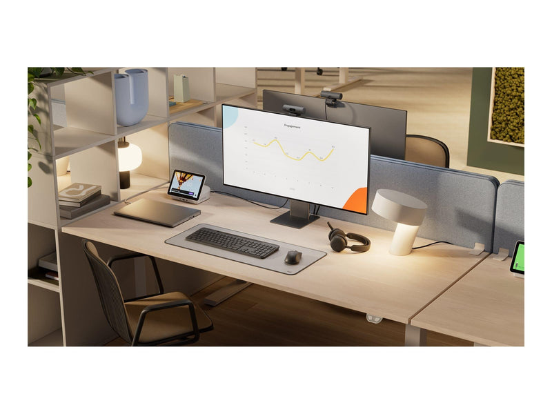 Logitech K980 Signature Slim Solar+ for Business - Tastatur - Full-Size - Französisch - Grau