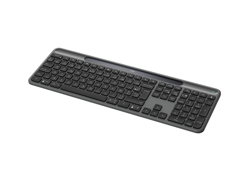 Logitech K980 Signature Slim Solar+ for Business - Tastatur - Full-Size - Französisch - Grau