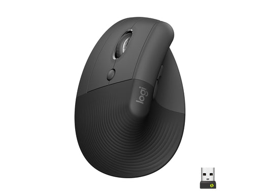 Logitech Lift Left Vertical - Graphite - Ergonomische Maus (Schwarz)