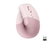 Logitech Lift Right Vertical - Rose - Ergonomische Maus (Rot)