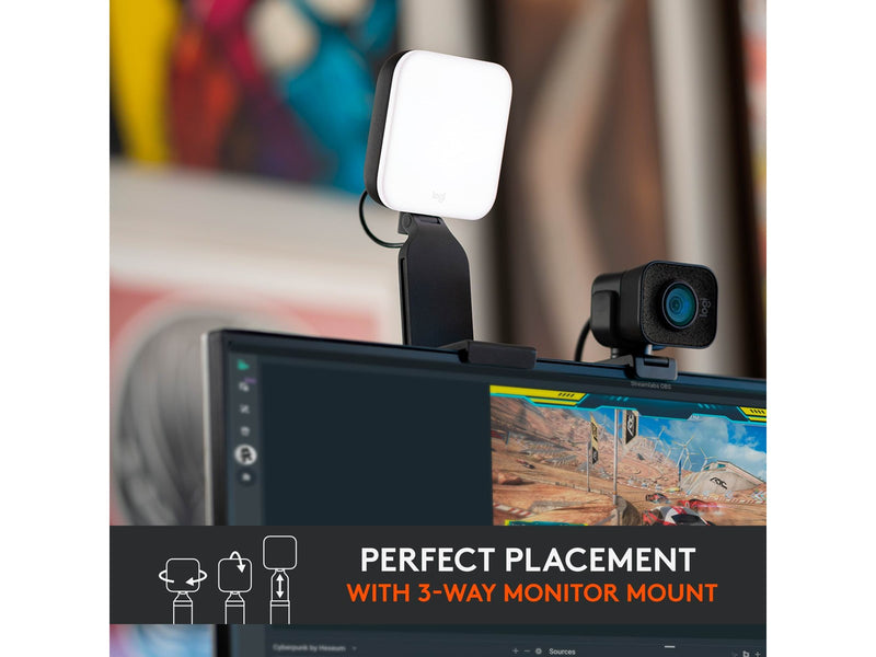 Logitech Litra Glow Premium Streaming Light with TrueSoft - Graphite