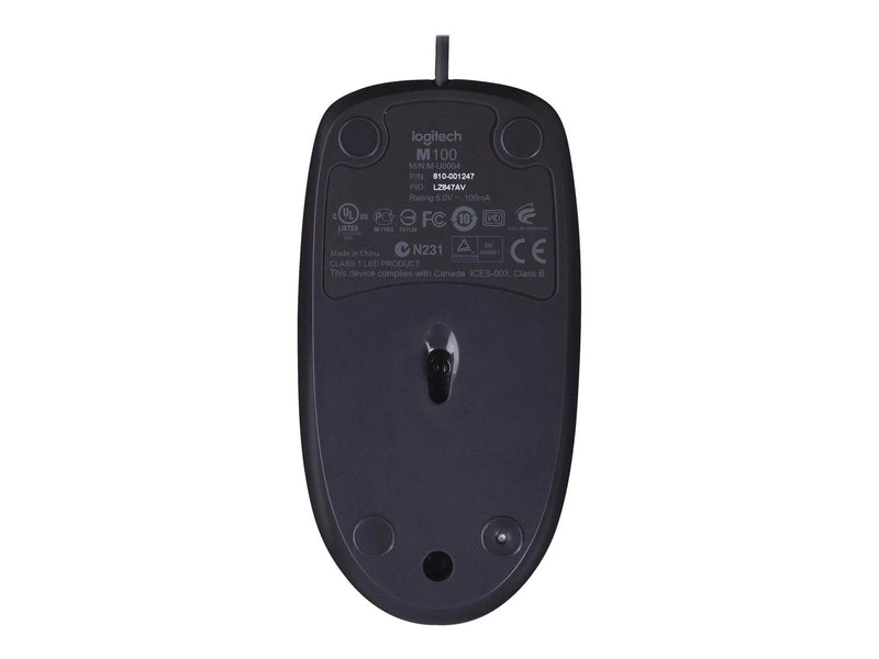Logitech M100 Optical Mouse - Black - Maus (Schwarz)