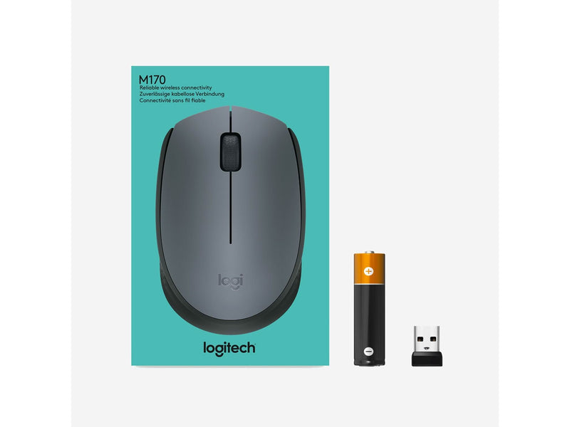 Logitech M170 Wireless Mouse - Grey - Maus (Schwarz)