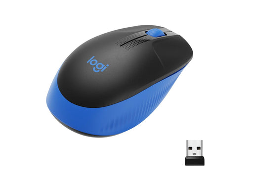 Logitech M190 Full-size Wireless Optical PC Mouse - Blue - Maus (Blau)