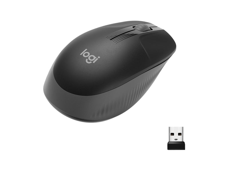 Logitech M190 Full-size Wireless Optical PC Mouse - Charcoal - Maus (Schwarz)