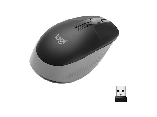 Logitech M190 Full-size Wireless Optical PC Mouse - Mid Grey - Maus (Grau)