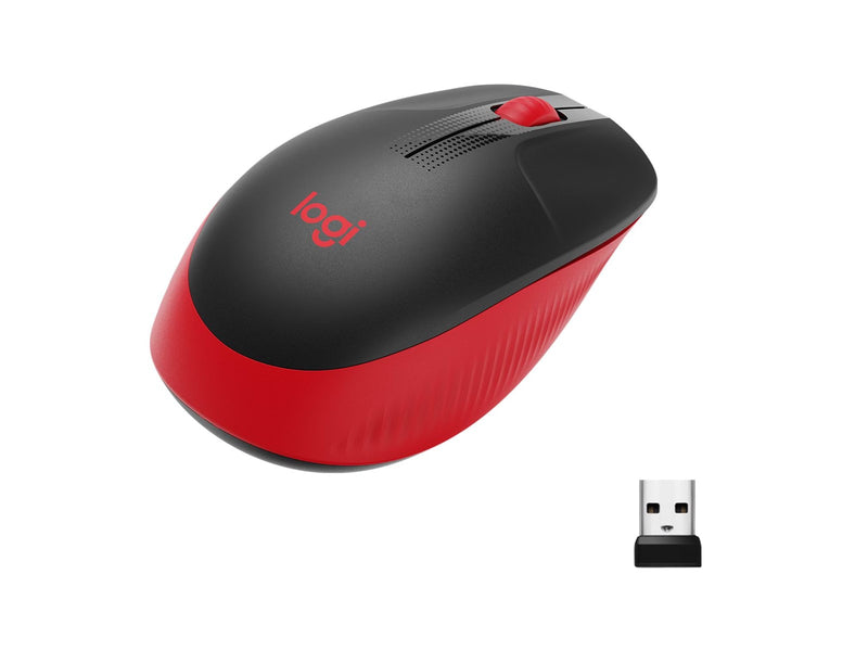 Logitech M190 Full-size Wireless Optical PC Mouse - Red - Maus (Rot)