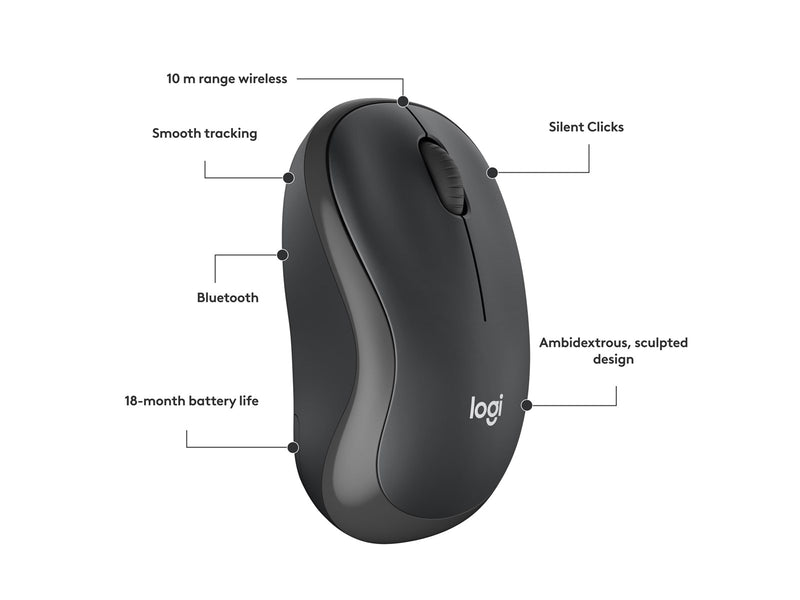 Logitech M240 Silent Bluetooth Mouse Graphite - Maus (Schwarz)