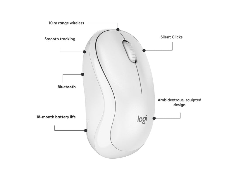 Logitech M240 Silent Bluetooth Mouse Off White - Maus (Weiß)
