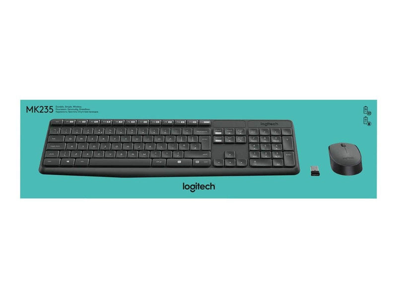 Logitech MK235 - keyboard and mouse set - Hungarian - Tastatur & Maus Set - Ungarisch - Schwarz