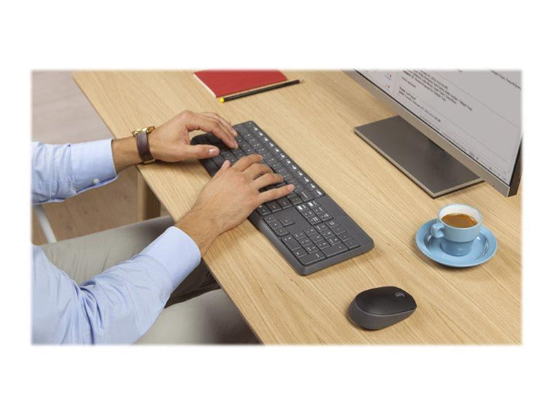 Logitech MK235 - keyboard and mouse set - Hungarian - Tastatur & Maus Set - Ungarisch - Schwarz