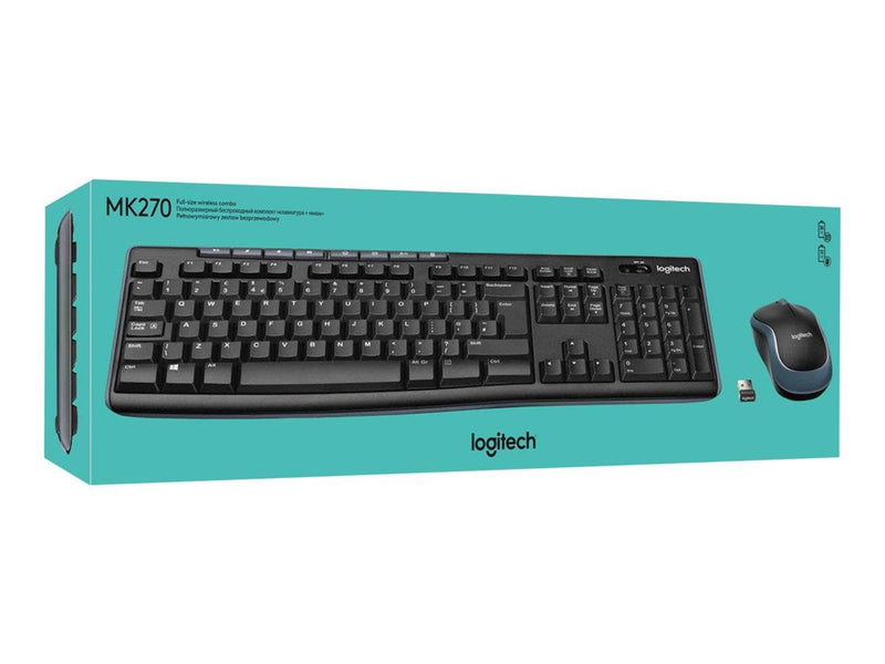 Logitech MK270 Wireless Combo - keyboard and mouse set - French - Tastatur & Maus Set - Französisch - Schwarz