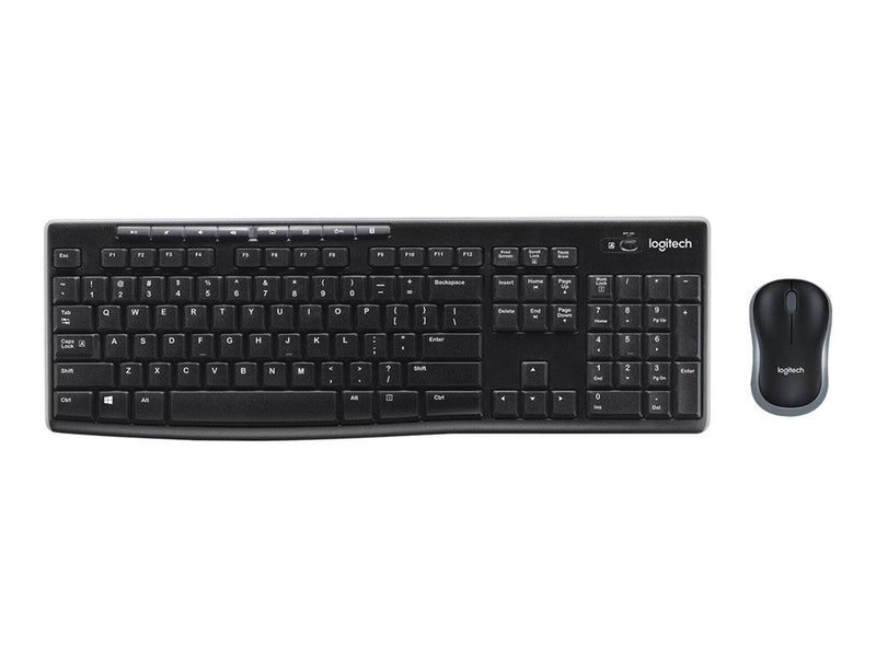 Logitech MK270 Wireless Combo - keyboard and mouse set - US International / Dutch (Qwerty) - Tastatur & Maus Set - Universal - Schwarz