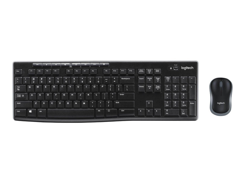 Logitech MK270 Wireless Combo - keyboard and mouse set - US International / Dutch (Qwerty) - Tastatur & Maus Set - Universal - Schwarz