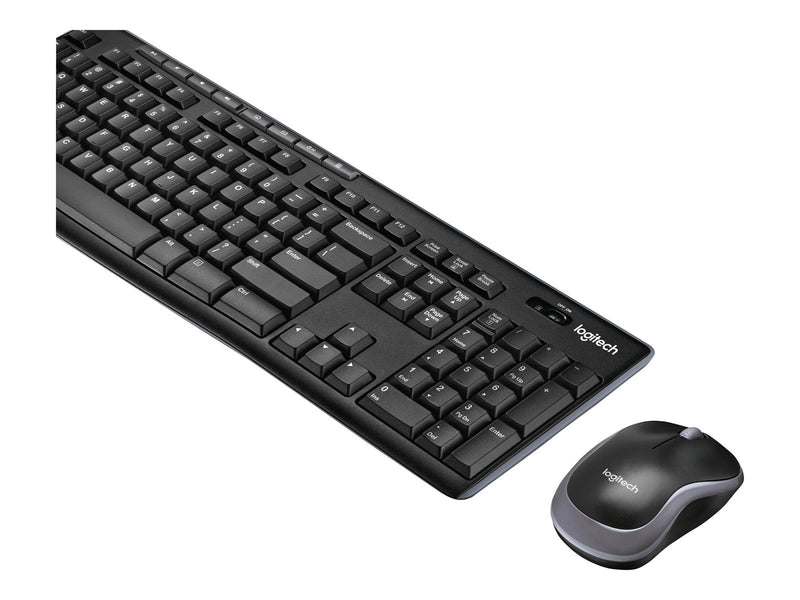 Logitech MK270 Wireless Combo - keyboard and mouse set - US International / Dutch (Qwerty) - Tastatur & Maus Set - Universal - Schwarz