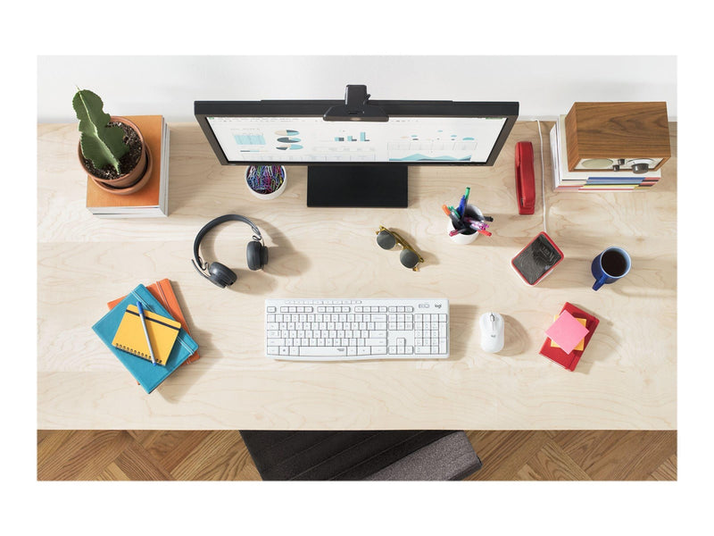 Logitech MK295 Silent Wireless Combo - Off White - DE - Tastatur & Maus Set - Deutsch - Weiss