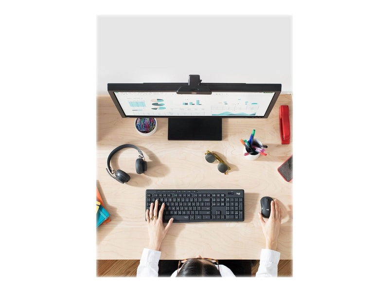 Logitech MK295 Silent - keyboard and mouse set - QWERTZ - Czech - graphite - Tastatur & Maus Set - Tschechisch - Schwarz