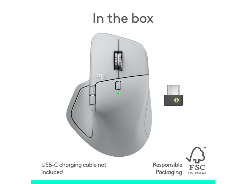 Logitech MX Master 4 for MAC (Pale Grey) - Ergonomische Maus (Weiß)