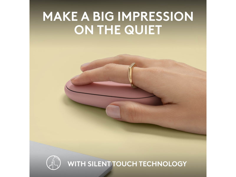 Logitech Pebble Mouse 2 M350s Wireless - Tonal Rose - Maus (Rot)