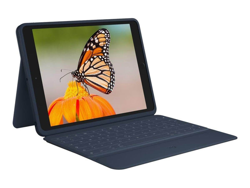 Logitech Rugged Combo 3 For Education - keyboard and folio case - Tastatur & Folio-Set - Blau