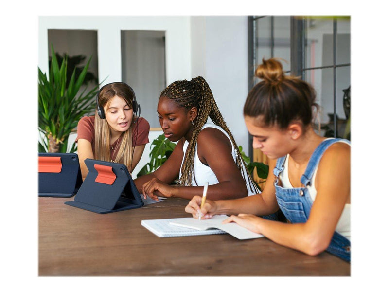 Logitech Rugged Combo 3 Touch for Education - keyboard and folio case - with trackpad - QWERTY - Pan Nordic - Tastatur & Folio-Set - Nordic ISO - Blau