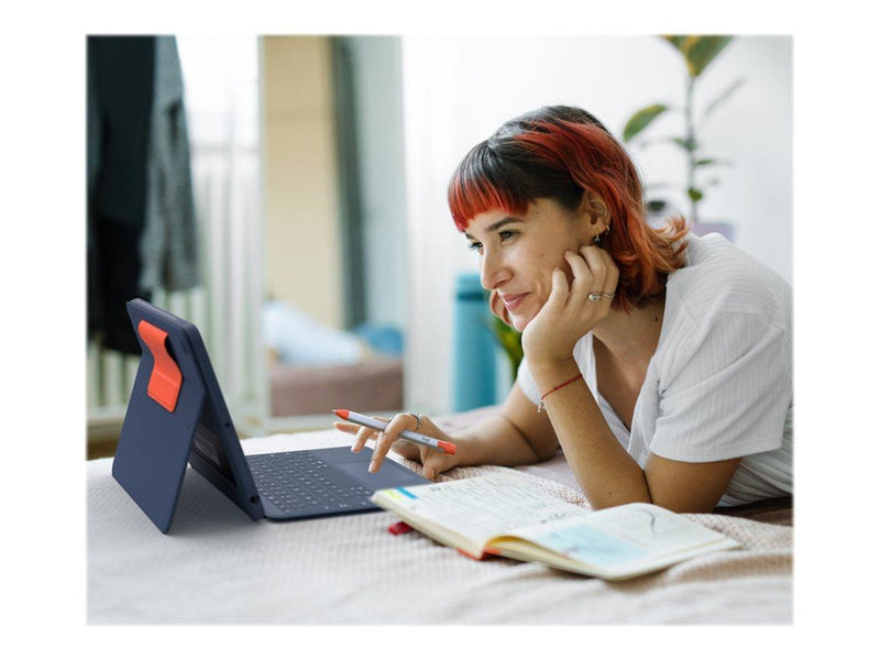Logitech Rugged Combo 3 Touch for Education - keyboard and folio case - with trackpad - QWERTY - Pan Nordic - Tastatur & Folio-Set - Nordic ISO - Blau