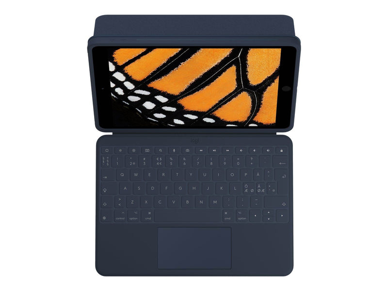 Logitech Rugged Combo 3 Touch for Education - keyboard and folio case - with trackpad - QWERTY - Pan Nordic - Tastatur & Folio-Set - Nordic ISO - Blau