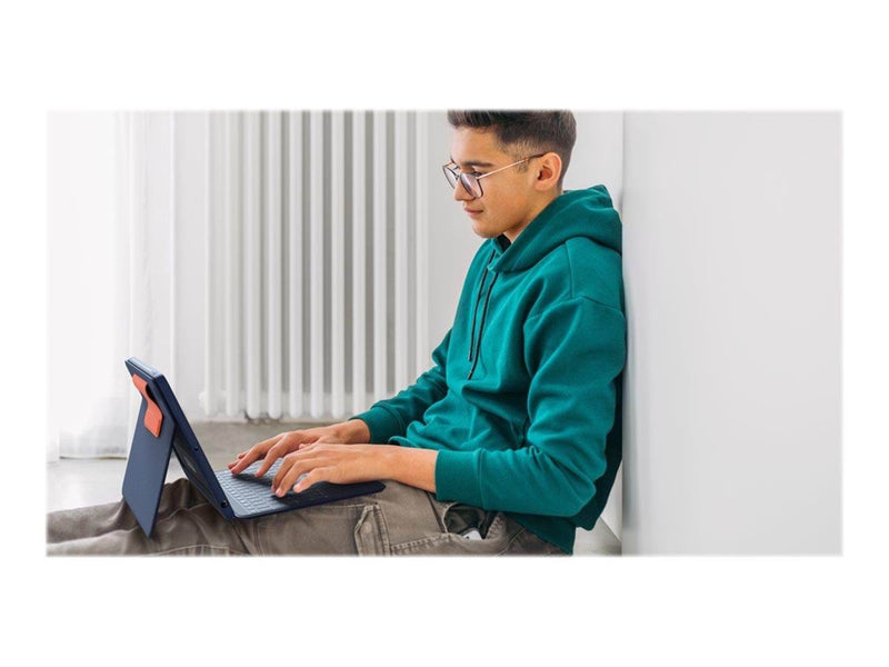 Logitech Rugged Combo 3 Touch for Education - keyboard and folio case - with trackpad - QWERTY - Pan Nordic - Tastatur & Folio-Set - Nordic ISO - Blau