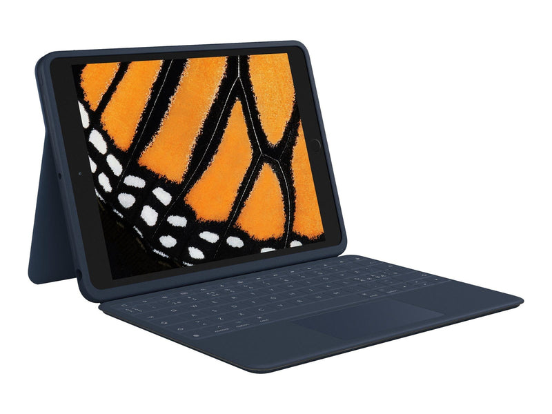 Logitech Rugged Combo 3 Touch for Education - keyboard and folio case - with trackpad - QWERTY - Pan Nordic - Tastatur & Folio-Set - Nordic ISO - Blau