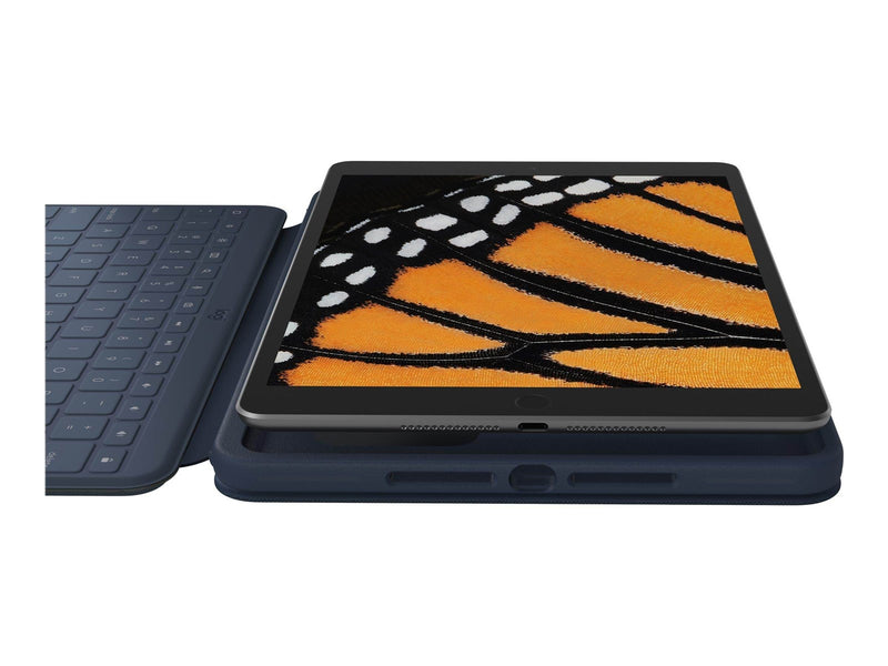 Logitech Rugged Combo 3 Touch for Education - keyboard and folio case - with trackpad - QWERTY - Pan Nordic - Tastatur & Folio-Set - Nordic ISO - Blau