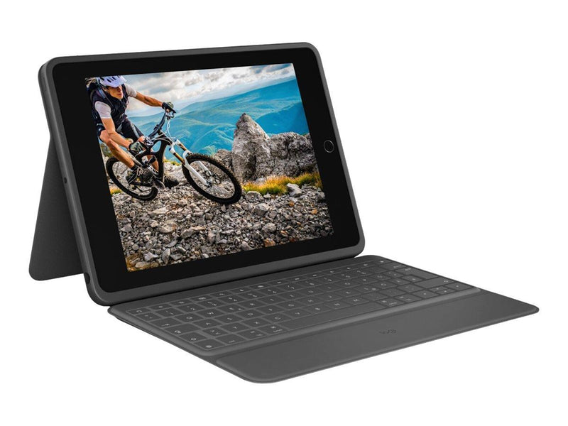 Logitech Rugged Folio - keyboard and folio case - German - Tastatur & Folio-Set - Deutsch - Schwarz