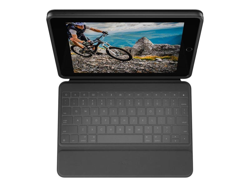 Logitech Rugged Folio - keyboard and folio case - German - Tastatur & Folio-Set - Deutsch - Schwarz
