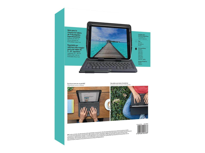 Logitech Universal - keyboard and folio case - QWERTY - Italian - Tastatur & Folio-Set - Italienisch - Schwarz