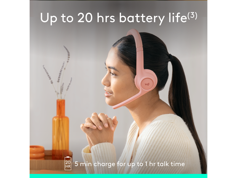 Logitech Zone 300 Wireless Headset - Pink