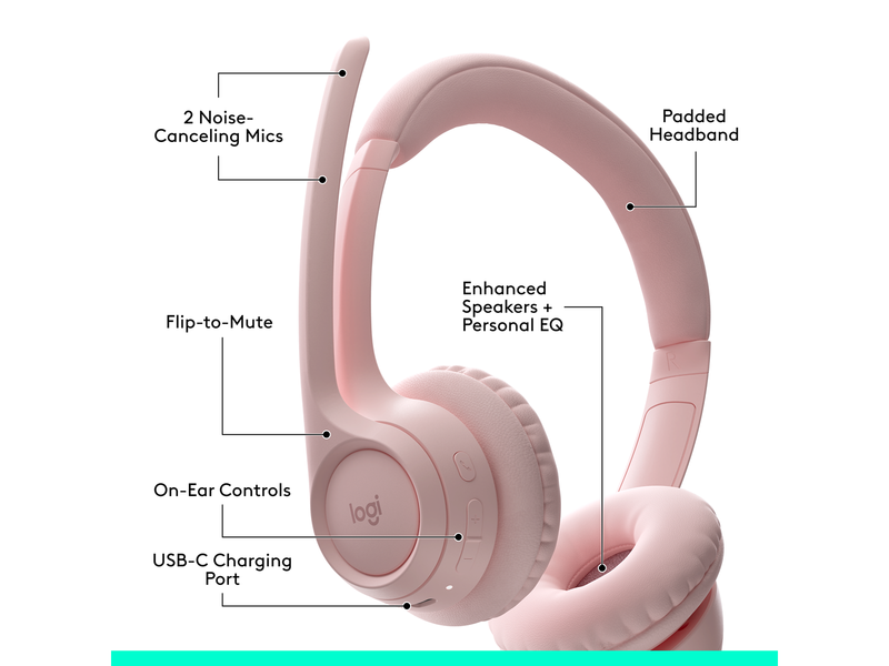 Logitech Zone 300 Wireless Headset - Pink