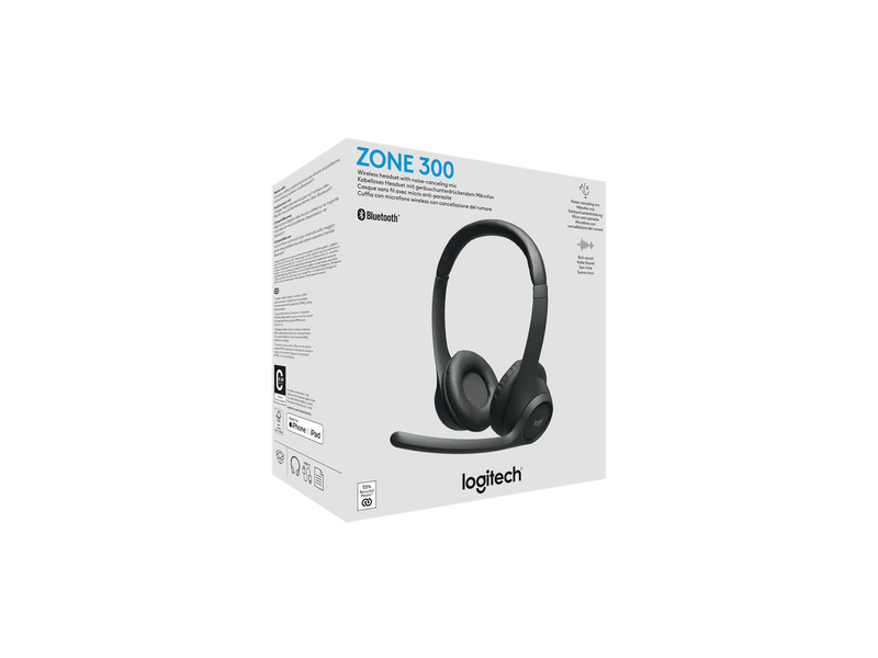 Logitech Zone 300 Wireless Headset - Schwarz